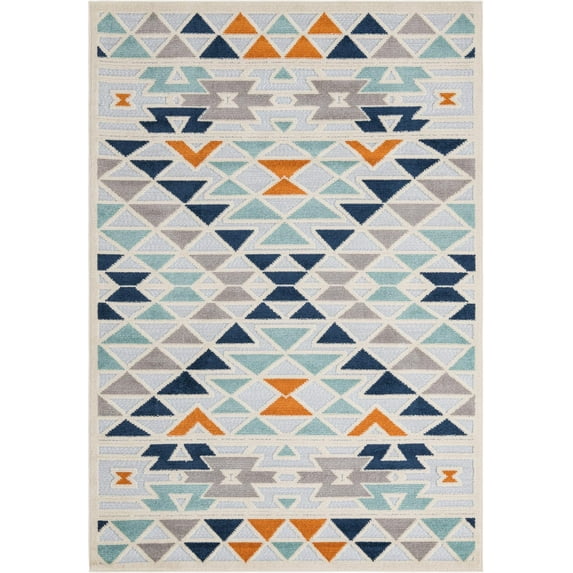 Rugs.com Aruba Outdoor Collection Rug – 5' 3 x 8' Gray Low-Pile Rug Perfect For Any Outdoor Space, Bedrooms, Dining Rooms, Living Rooms