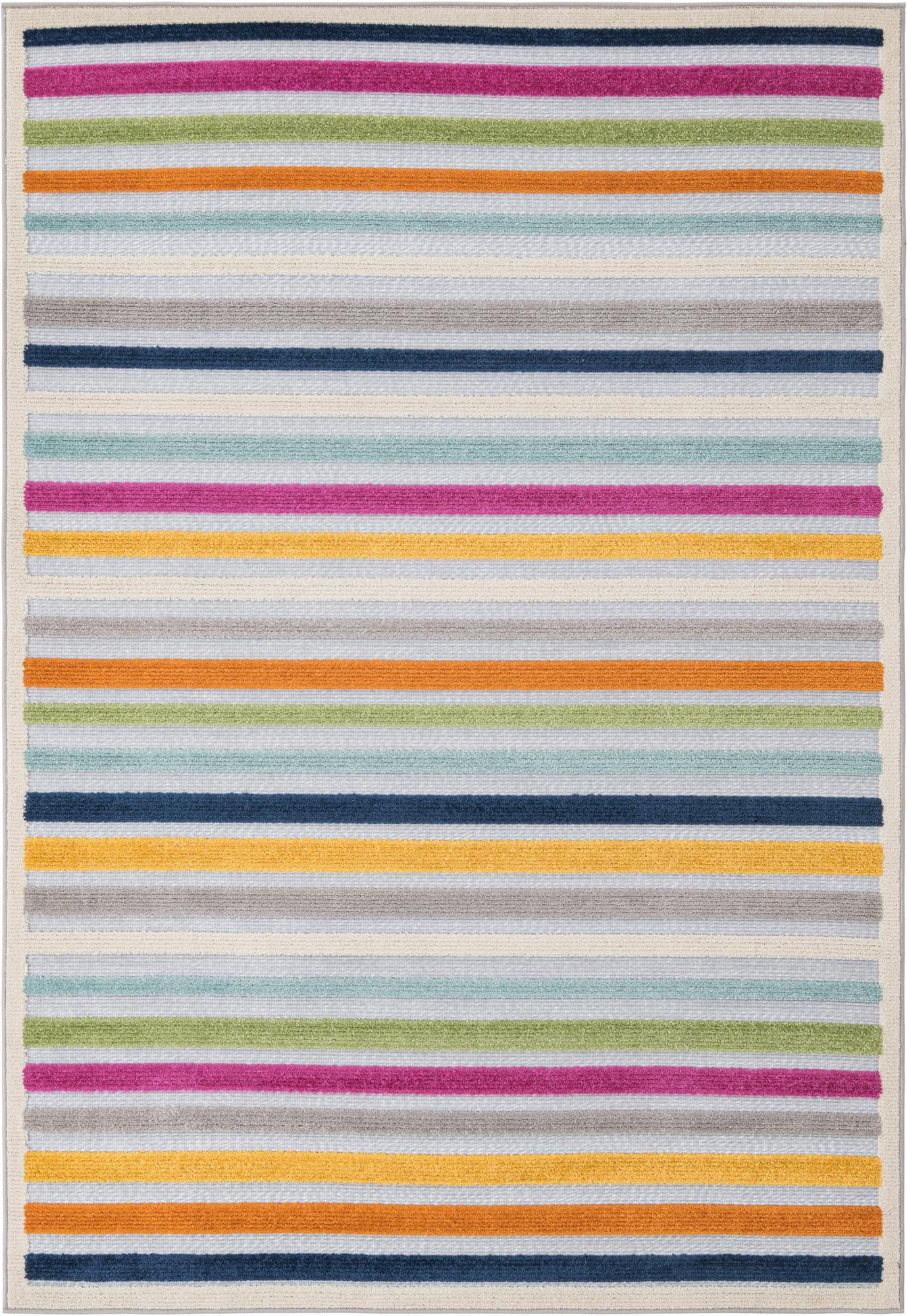 Rugs.com Aruba Outdoor Collection Rug – 5' 3 x 8' Gray Low-Pile Rug Perfect For Any Outdoor Space, Bedrooms, Dining Rooms, Living Rooms