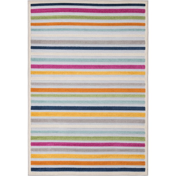 Rugs.com Aruba Outdoor Collection Rug – 5' 3 x 8' Gray Low-Pile Rug Perfect For Any Outdoor Space, Bedrooms, Dining Rooms, Living Rooms