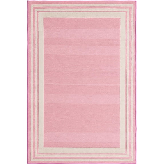 Rugs.com Aruba Outdoor Collection Rug – 5' 3 x 8' Pink Low-Pile Rug Perfect For Any Outdoor Space, Bedrooms, Dining Rooms, Living Rooms