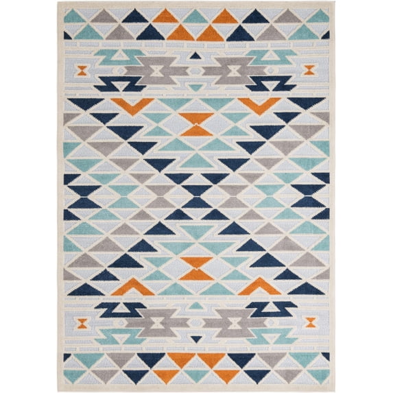 Rugs.com Aruba Outdoor Collection Rug – 6' x 9' Gray Low-Pile Rug Perfect For Any Outdoor Space, Bedrooms, Dining Rooms, Living Rooms
