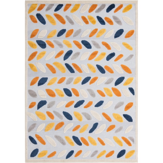 Rugs.com Aruba Outdoor Collection Rug – 6' x 9' Gray Low-Pile Rug Perfect For Any Outdoor Space, Bedrooms, Dining Rooms, Living Rooms