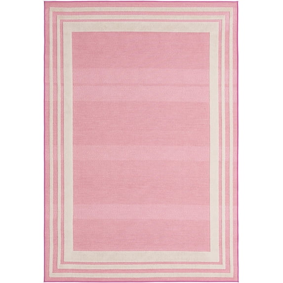 Rugs.com Aruba Outdoor Collection Rug – 6' x 9' Pink Low-Pile Rug Perfect For Any Outdoor Space, Bedrooms, Dining Rooms, Living Rooms