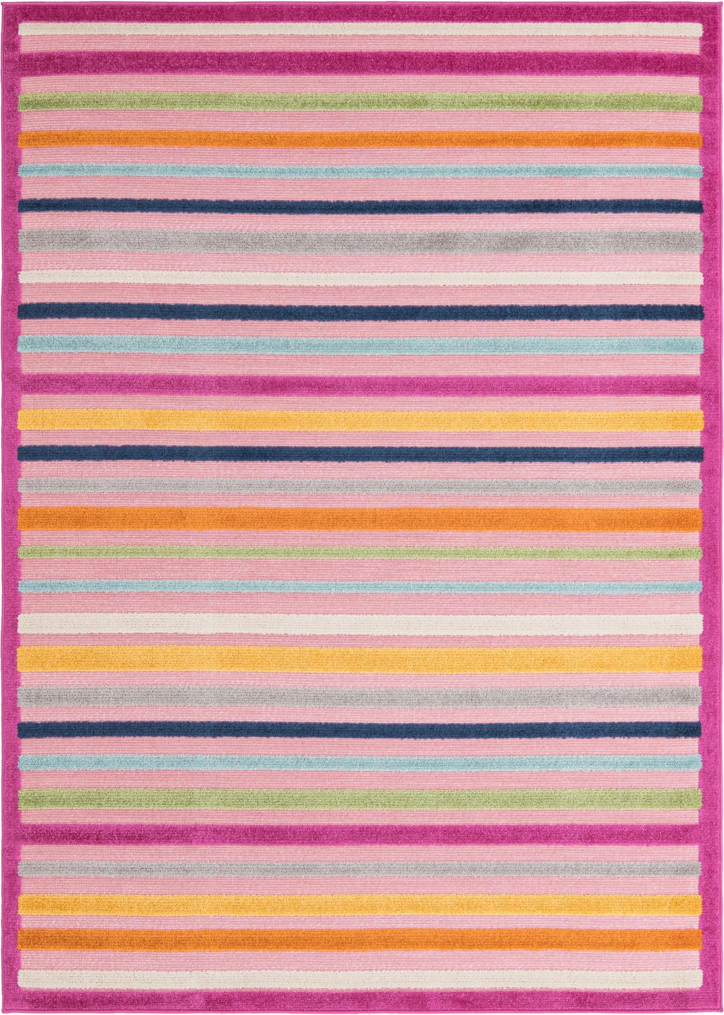 Aruba Outdoor Collection Rug 6' x 9' Pink LowPile Rug