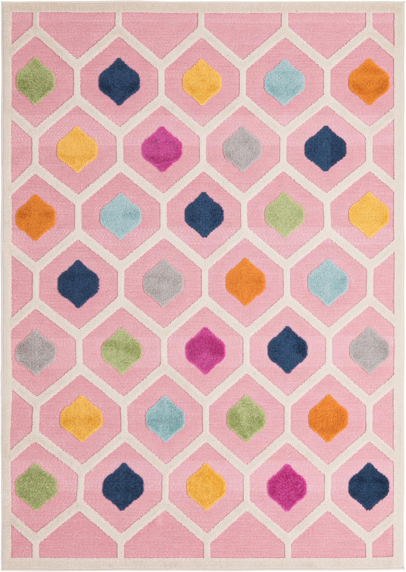 Aruba Outdoor Collection Rug 6' x 9' Pink LowPile Rug