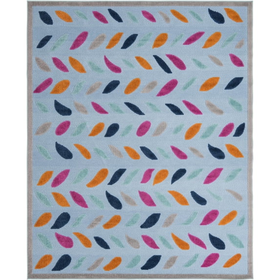 Rugs.com Aruba Outdoor Collection Rug – 7' 10 x 10' Blue Low-Pile Rug Perfect For Any Outdoor Space, Living Rooms, Large Dining Rooms, Open Floorplans