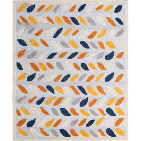 Rugs.com Aruba Outdoor Collection Rug – 7' 10 x 10' Gray Low-Pile Rug Perfect For Any Outdoor Space, Living Rooms, Large Dining Rooms, Open Floorplans