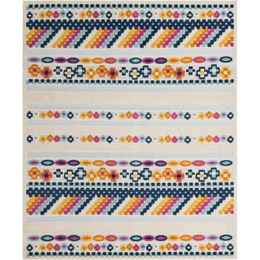 Rugs.com Aruba Outdoor Collection Rug – 7' 10 x 10' Gray Low-Pile Rug Perfect For Any Outdoor Space, Living Rooms, Large Dining Rooms, Open Floorplans