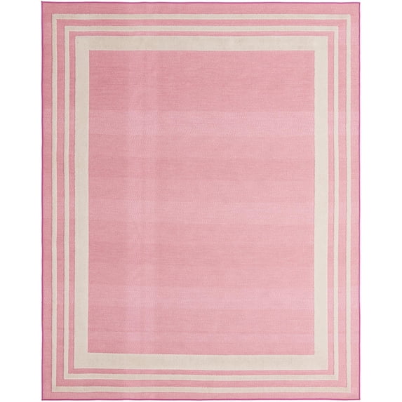 Rugs.com Aruba Outdoor Collection Rug – 7' 10 x 10' Pink Low-Pile Rug Perfect For Any Outdoor Space, Living Rooms, Large Dining Rooms, Open Floorplans