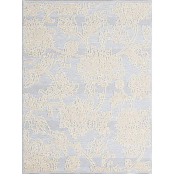 Rugs.com Aruba Outdoor Collection Rug – 7' x 10' Gray Low-Pile Rug Perfect For Any Outdoor Space, Bedrooms, Dining Rooms, Living Rooms