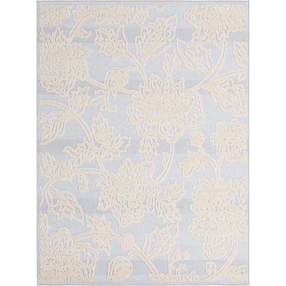 Rugs.com Aruba Outdoor Collection Rug – 7' x 10' Gray Low-Pile Rug Perfect For Any Outdoor Space, Bedrooms, Dining Rooms, Living Rooms