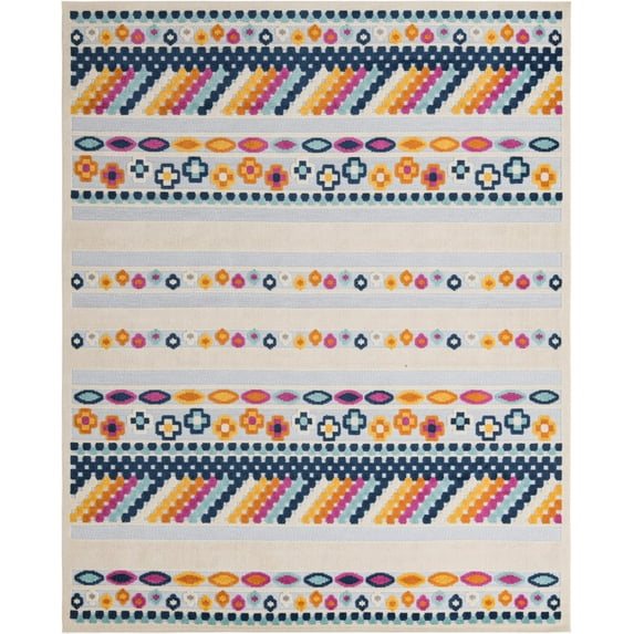 Rugs.com Aruba Outdoor Collection Rug – 9' x 12' Gray Low-Pile Rug Perfect For Any Outdoor Space, Living Rooms, Large Dining Rooms, Open Floorplans