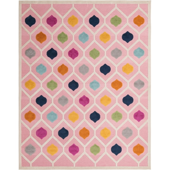 Rugs.com Aruba Outdoor Collection Rug – 9' x 12' Pink Low-Pile Rug Perfect For Any Outdoor Space, Living Rooms, Large Dining Rooms, Open Floorplans