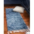 thumbnail image 1 of Rugs.com Athena Shag Collection Rug – 2' 2 x 6' Runner Blue Shag Rug Perfect For Hallways, Entryways, 1 of 9