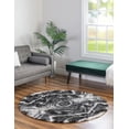 thumbnail image 1 of Rugs.com Athena Shag Collection Rug – 5' 3 Round Black And White Shag Rug Perfect For Kitchens, Dining Rooms, 1 of 9