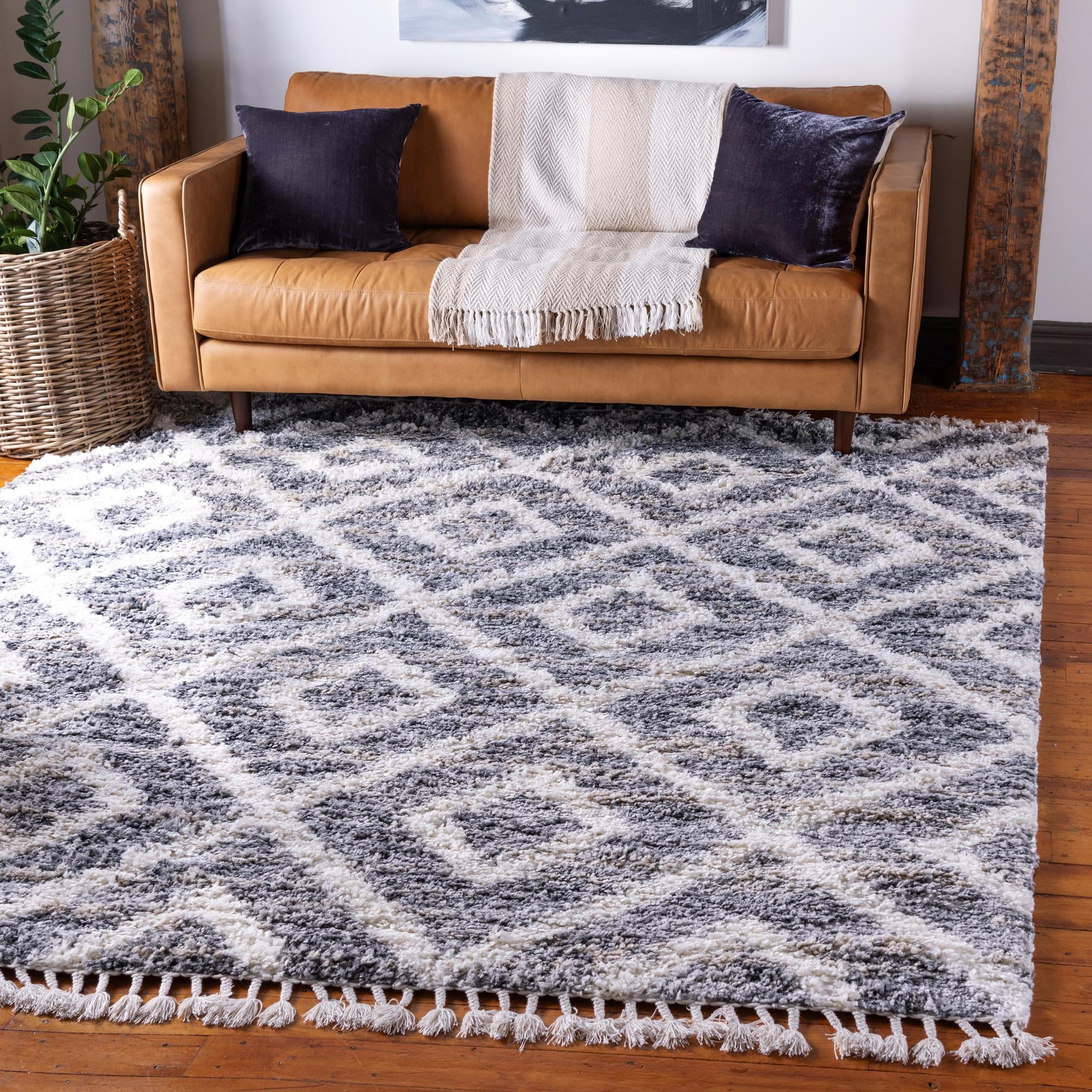 Athena Rug Rugs.com Athena Shag Collection Rug – 8' Square Gray Shag Rug Perfect ...