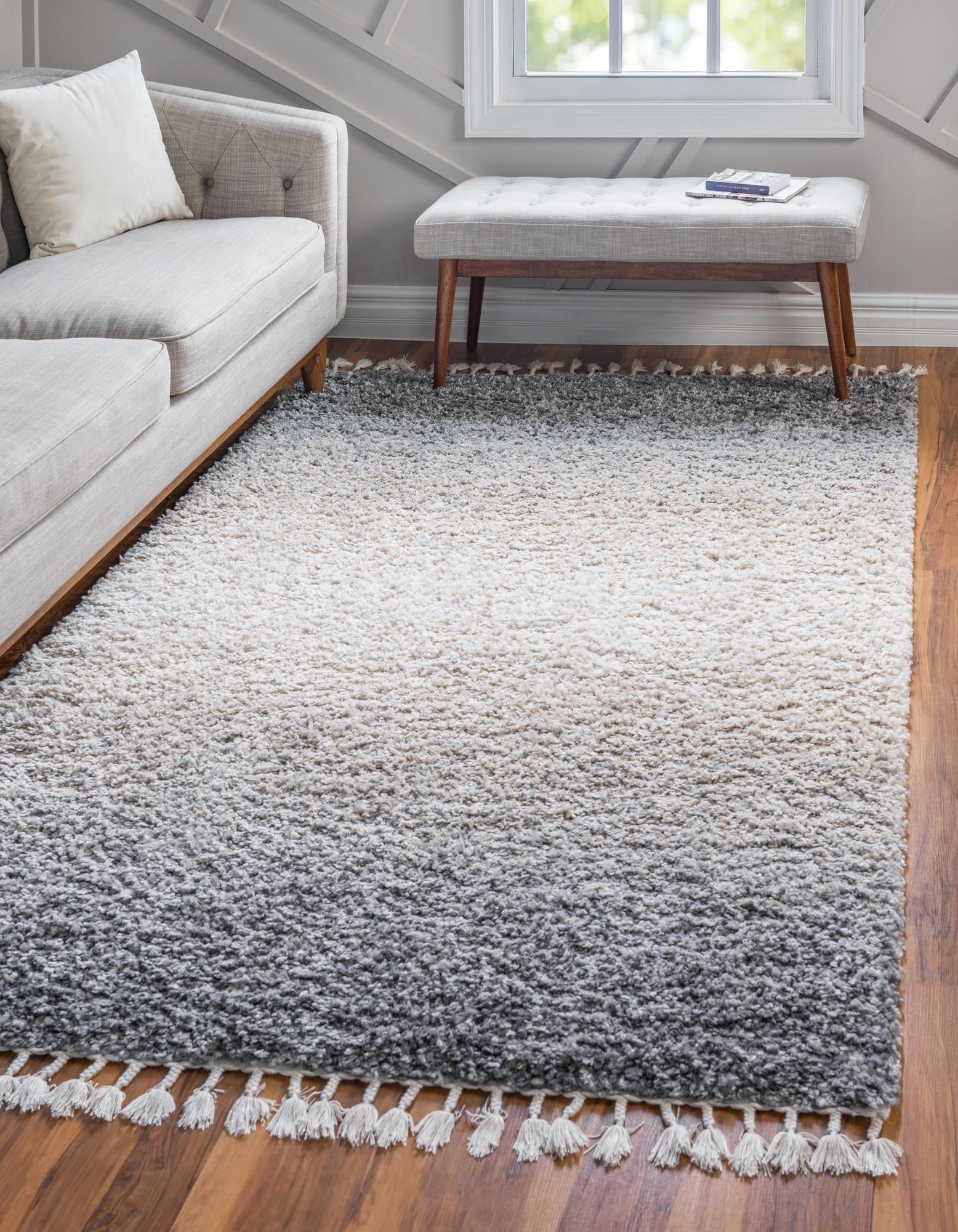 Athena Rug Rugs.com Athena Shag Collection Rug – 9' x 12' 2 Gray Shag Rug Perfect ...