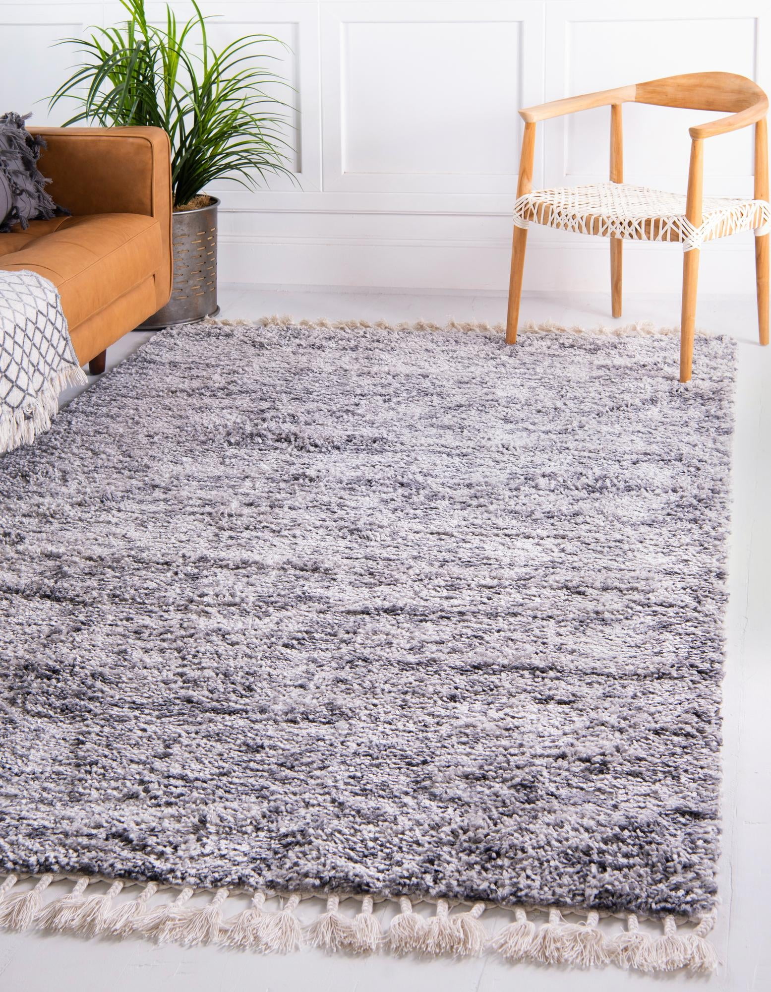 Athena Rug Rugs.com Athena Shag Collection Rug – 9' x 12' 2 Gray Shag Rug Perfect ...