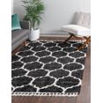 thumbnail image 1 of Rugs.com Athena Shag Collection Rug – 9' x 12' Black And White Shag Rug Perfect For Living Rooms, Large Dining Rooms, Open Floorplans, 1 of 9