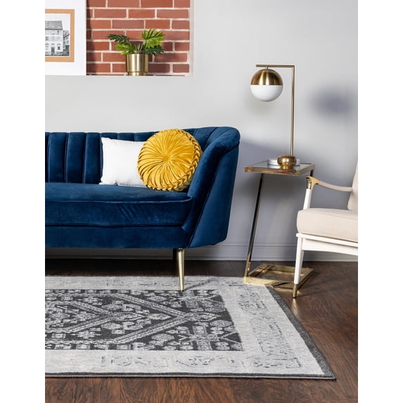 Rugs.com Aurelia Collection Rug – 10' x 14' Charcoal Medium-Pile Rug Perfect For Living Rooms, Large Dining Rooms, Open Floorplans
