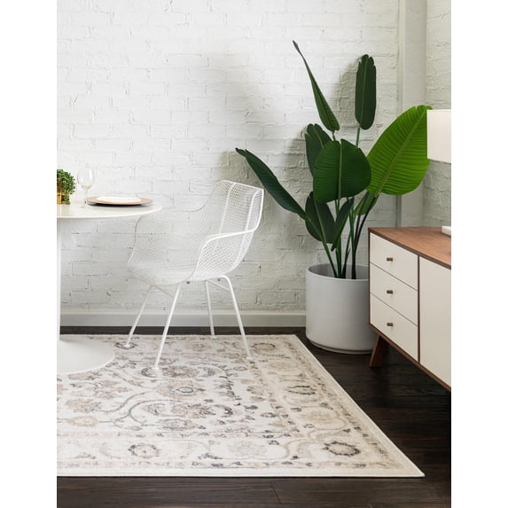 Rugs.com Aurelia Collection Rug – 2' x 3' Ivory Medium-Pile Rug Perfect For Living Rooms, Large Dining Rooms, Open Floorplans