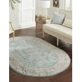 thumbnail image 1 of Rugs.com Aurelia Collection Rug – 5' x 8' Oval Aqua Medium-Pile Rug Perfect For Living Rooms, Large Dining Rooms, Open Floorplans, 1 of 4