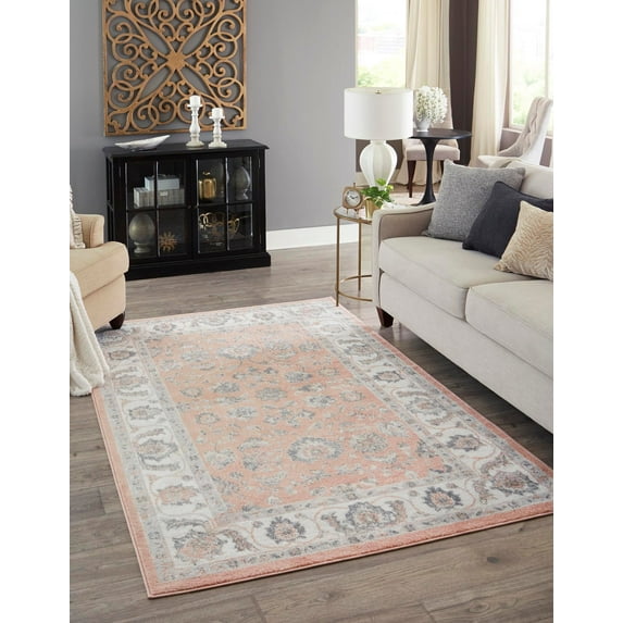 Rugs.com Aurelia Collection Rug – 5' x 8' Rose Medium-Pile Rug Perfect For Living Rooms, Large Dining Rooms, Open Floorplans