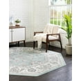 thumbnail image 1 of Rugs.com Aurelia Collection Rug – 7 Ft Octagon Aqua Medium-Pile Rug Perfect For Living Rooms, Kitchens, Entryways, 1 of 3