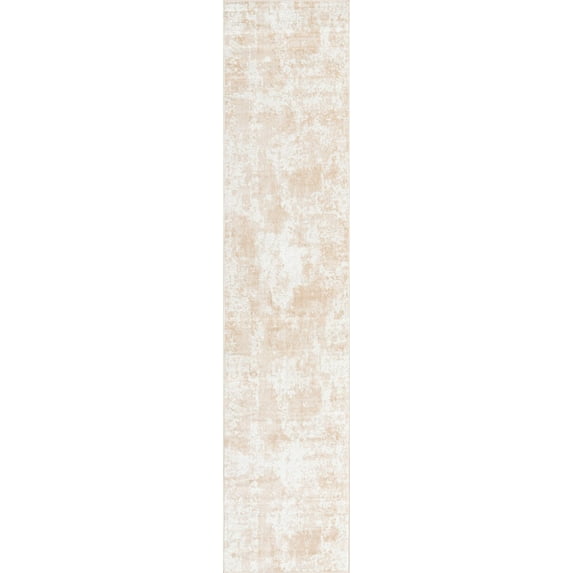 Rugs.com Aurora Collection Rug – 6 Ft Runner Sand Low Rug Perfect For Hallways, Entryways
