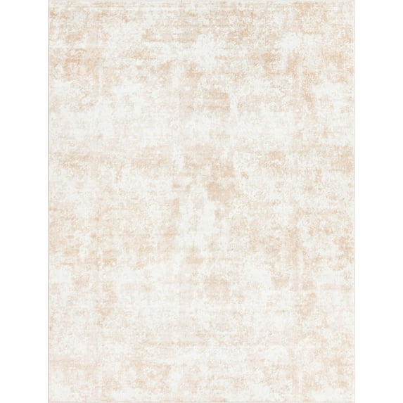 Rugs.com Aurora Collection Rug – 8' x 10' Oval Sand Low Rug Perfect For Living Rooms, Large Dining Rooms, Open Floorplans