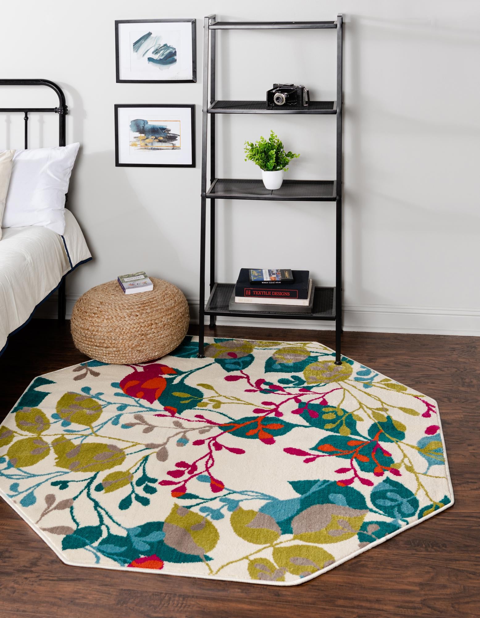 Rugs.com Azalea Collection Rug – 5 Ft Octagon Ivory Medium Rug Perfect ...
