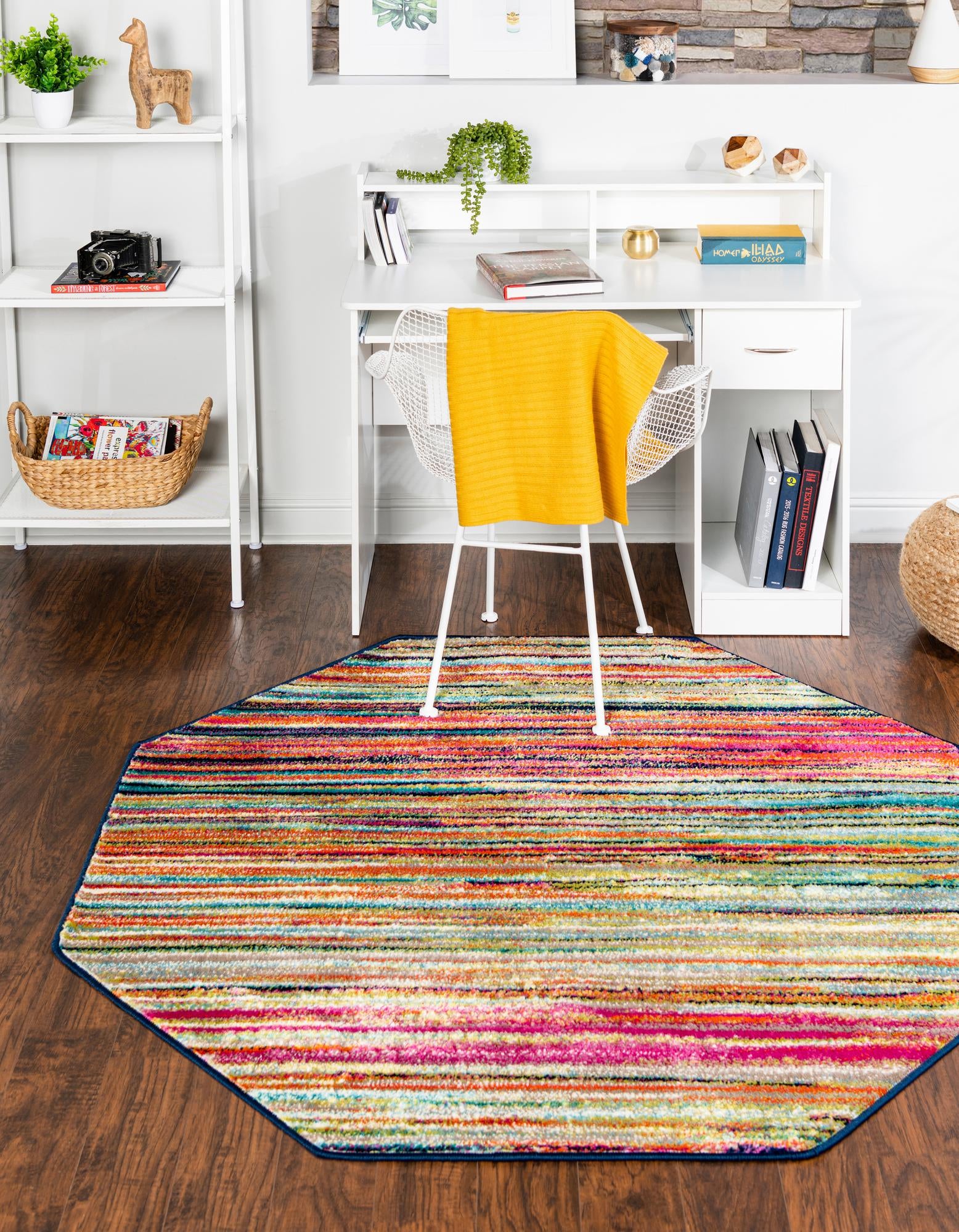 Rugs.com Azalea Collection Rug – 5 Ft Octagon Multi Medium Rug Perfect ...