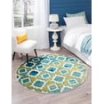 thumbnail image 1 of Rugs.com Azalea Collection Rug – 5 Ft Round Blue Medium Rug Perfect For Kitchens, Dining Rooms, 1 of 8