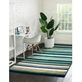 thumbnail image 1 of Rugs.com Azalea Collection Rug – 5' x 8' Teal Medium Rug Perfect For Bedrooms, Dining Rooms, Living Rooms, 1 of 8