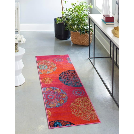 Rugs.com Azalea Collection Rug – 6 Ft Runner Rust Red Medium Rug Perfect For Hallways, Entryways
