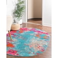 thumbnail image 1 of Rugs.com Azalea Collection Rug – 8' x 10' Oval Turquoise Medium Rug Perfect For Living Rooms, Large Dining Rooms, Open Floorplans, 1 of 8