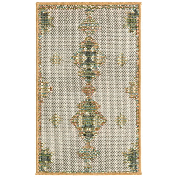 Rugs.com Baja Outdoor Collection Rug – 2' x 3' Ivory Medium Rug Perfect For Entryways, Kitchens, Breakfast Nooks, Accent Pieces