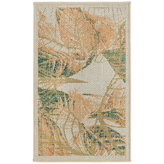 Rugs.com Baja Outdoor Collection Rug – 2' x 3' Ivory Medium Rug Perfect For Entryways, Kitchens, Breakfast Nooks, Accent Pieces
