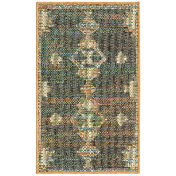 Rugs.com Baja Outdoor Collection Rug – 2' x 3' Multi Medium Rug Perfect For Entryways, Kitchens, Breakfast Nooks, Accent Pieces