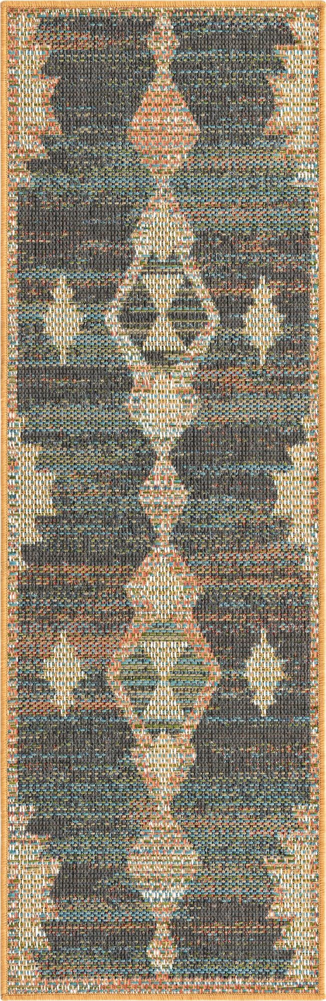 Rugs.com Baja Outdoor Collection Rug – 4 Ft Runner Multi Medium Rug Perfect For Hallways, Entryways