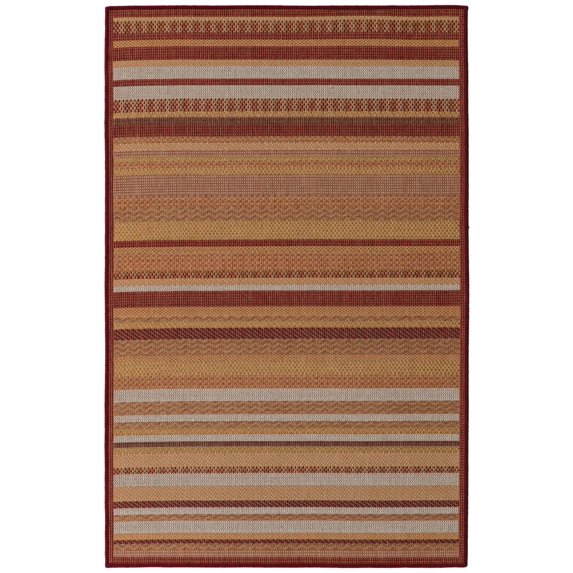 Rugs.com Baja Outdoor Collection Rug – 4' x 6' Burgundy Medium Rug Perfect For Entryways, Kitchens, Breakfast Nooks, Accent Pieces