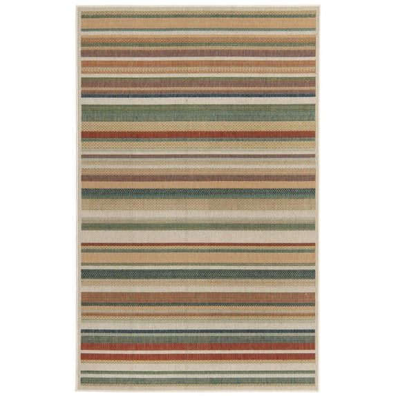 Rugs.com Baja Outdoor Collection Rug – 4' x 6' Multi Medium Rug Perfect For Entryways, Kitchens, Breakfast Nooks, Accent Pieces