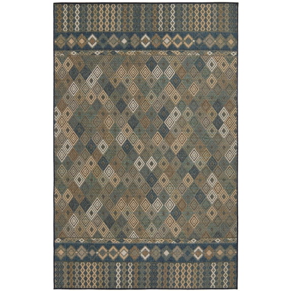 Rugs.com Baja Outdoor Collection Rug – 4' x 6' Navy Medium Rug Perfect For Entryways, Kitchens, Breakfast Nooks, Accent Pieces