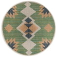 thumbnail image 1 of Rugs.com Baja Outdoor Collection Rug – 5 Ft Round Green Medium Rug Perfect For Kitchens, Dining Rooms, 1 of 1
