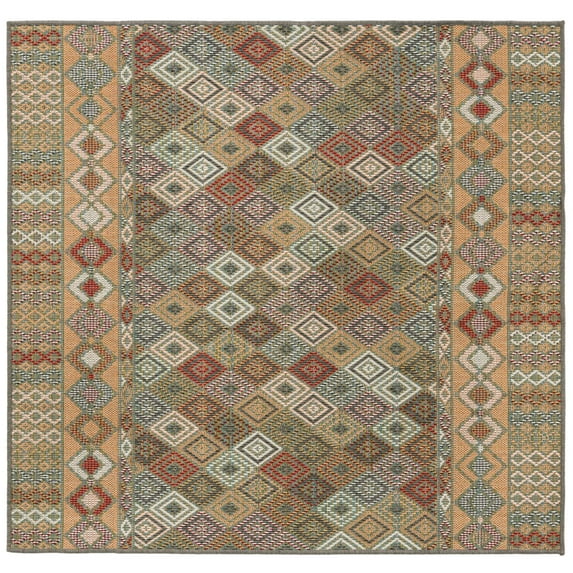 Rugs.com Baja Outdoor Collection Rug – 5 Ft Square Multi Medium Rug Perfect For Living Rooms, Kitchens, Entryways