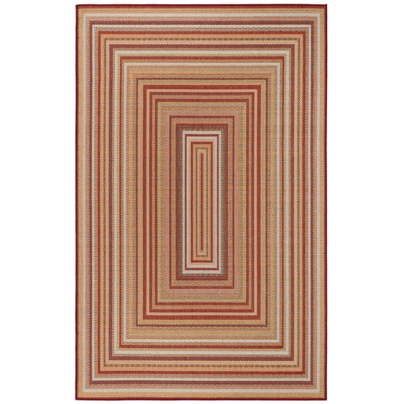 Rugs.com Baja Outdoor Collection Rug – 5' x 8' Burgundy Medium Rug Perfect For Bedrooms, Dining Rooms, Living Rooms