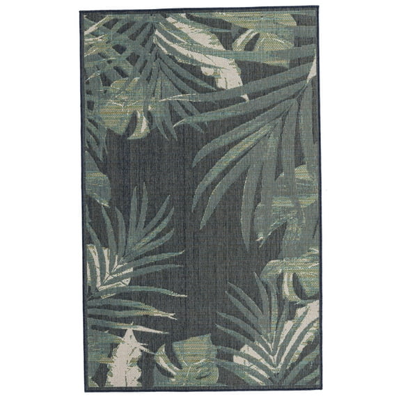 Rugs.com Baja Outdoor Collection Rug – 5' x 8' Navy Blue Medium Rug Perfect For Bedrooms, Dining Rooms, Living Rooms