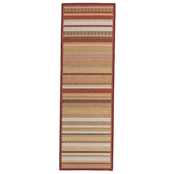 Rugs.com Baja Outdoor Collection Rug – 6 Ft Runner Burgundy Medium Rug Perfect For Hallways, Entryways