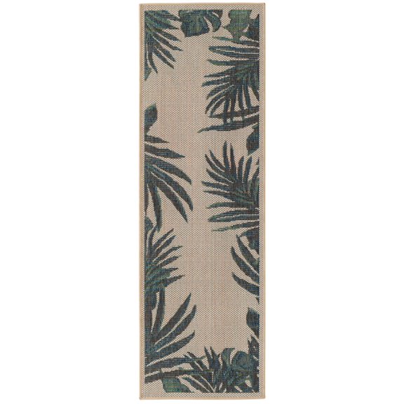 Rugs.com Baja Outdoor Collection Rug – 6 Ft Runner Ivory Medium Rug Perfect For Hallways, Entryways