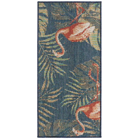 Rugs.com Baja Outdoor Collection Rug – 6 Ft Runner Navy Blue Medium Rug Perfect For Hallways, Entryways